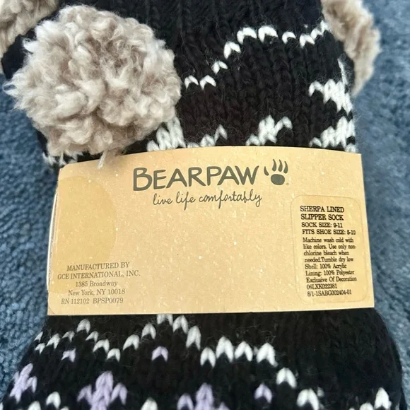 NWT Bearpaw Faux Shearling Lined Slipper Socks Ladies' Shoe Size 5-10 - Picture 5 of 10